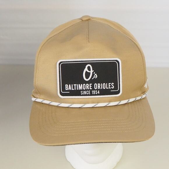 Men's Baltimore Orioles '47 Hat Khaki Oxford Tech Hitch Snapback Cap OSFM - Picture 1 of 10